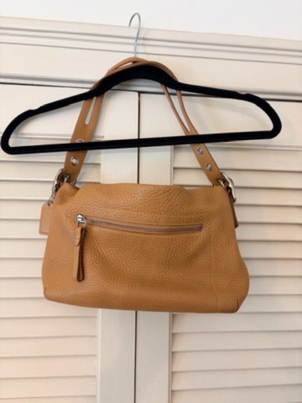 Vintage Coach Legacy East/West Caramel Leather shoulder bag Y2K Tassel